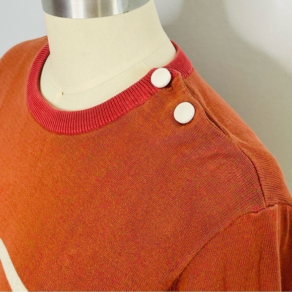 Commune De Paris 1871 Striped Sweater- White Shoulder Buttons- Size Medium - Picture 3 of 8